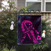 Hawaiian Map Heart Ribbon Cancer Hibiscus Pink Polynesian Flag - AH - Polynesian Pride