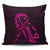 Hawaiian Map Heart Ribbon Cancer Hibiscus Pink Polynesian Pillow Covers - AH Pillow Covers Black - Polynesian Pride