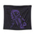 Hawaiian Map Heart Ribbon Cancer Hibiscus Purple Polynesian Tapestry - AH Wall Tapestry Black - Polynesian Pride