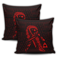 Hawaiian Map Heart Ribbon Cancer Hibiscus Red Polynesian Pillow Covers - AH - Polynesian Pride
