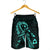 Hawaiian Map Heart Ribbon Cancer Hibiscus Turquoise Polynesian Men's Shorts - AH - Polynesian Pride