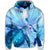 Hawaiian Map Hibiscus Flower Turtle Polynesian Hoodie Blue - Polynesian Pride