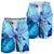 Hawaiian Map Hibiscus Flower Turtle Polynesian Men's Shorts Blue - AH - Polynesian Pride