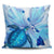 Hawaiian Map Hibiscus Flower Turtle Polynesian Pillow Covers Blue - AH Pillow Covers Black - Polynesian Pride