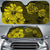 Hawaiian Map Hibiscus Flowers Vintage Polynesian Hawaii Car Sun Shade - Yellow Auto Sun Shade Universal Fit - Polynesian Pride