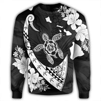Hawaiian Map Hibiscus Turtle Fish Hook Polynesian Sweatshirt - AH - Polynesian Pride