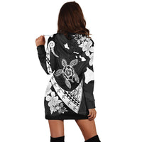 Hawaiian Map Hibiscus Turtle Fish Hook Polynesian Hoodie Dress - AH - Polynesian Pride