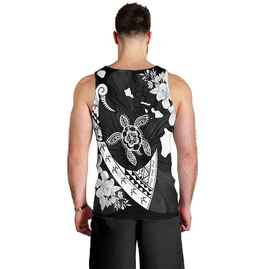 Hawaiian Map Hibiscus Turtle Fish Hook Polynesian Tank Top - AH - Polynesian Pride