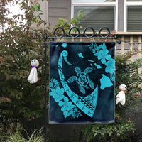 Hawaiian Map Hibiscus Turtle Fish Hook Polynesian Flag Blue - AH - Polynesian Pride