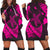 Hawaiian Map Hibiscus Turtle Fish Hook Polynesian Hoodie Dress Pink - AH Black - Polynesian Pride