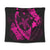 Hawaiian Map Hibiscus Turtle Fish Hook Polynesian Tapestry Pink - AH Wall Tapestry Black - Polynesian Pride