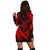 Hawaiian Map Hibiscus Turtle Fish Hook Polynesian Hoodie Dress Red - AH - Polynesian Pride