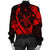 Hawaiian Map Hibiscus Turtle Fish Hook Polynesian Bomber Jacket Red - AH - Polynesian Pride