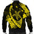 Hawaiian Map Hibiscus Turtle Fish Hook Polynesian Bomber Jacket Yellow - AH - Polynesian Pride