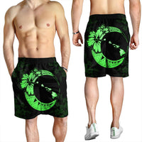 Hawaiian Map Hibiscus Turtle Polynesian Moon Men's Shorts Green - AH - Polynesian Pride