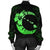 Hawaiian Map Hibiscus Turtle Polynesian Moon Bomber Jacket Green - AH - Polynesian Pride