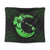Hawaiian Map Hibiscus Turtle Polynesian Moon Tapestry Green - AH Wall Tapestry Black - Polynesian Pride