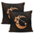 Hawaiian Map Hibiscus Turtle Polynesian Moon Pillow Covers Orange - AH - Polynesian Pride