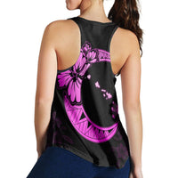 Hawaiian Map Hibiscus Turtle Polynesian Moon Racerback Tank Pink - AH - Polynesian Pride