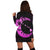 Hawaiian Map Hibiscus Turtle Polynesian Moon Hoodie Dress Pink - AH - Polynesian Pride