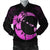 Hawaiian Map Hibiscus Turtle Polynesian Moon Bomber Jacket Pink - AH Black Unisex - Polynesian Pride