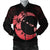 Hawaiian Map Hibiscus Turtle Polynesian Moon Bomber Jacket Red - AH Black Unisex - Polynesian Pride