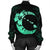 Hawaiian Map Hibiscus Turtle Polynesian Moon Bomber Jacket Turquoise - AH - Polynesian Pride