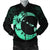 Hawaiian Map Hibiscus Turtle Polynesian Moon Bomber Jacket Turquoise - AH Black Unisex - Polynesian Pride