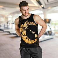 Hawaiian Map Hibiscus Turtle Polynesian Moon Tank Top Yellow - AH - Polynesian Pride