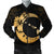 Hawaiian Map Hibiscus Turtle Polynesian Moon Bomber Jacket Yellow - AH Black Unisex - Polynesian Pride