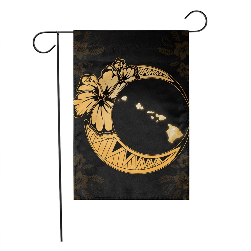 Hawaiian Map Hibiscus Turtle Polynesian Moon Flag Yellow - AH - Polynesian Pride