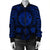 Hawaiian Map Honu Hibiscus Tropic Blue Polynesian Bomber Jacket - AH - Polynesian Pride