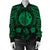 Hawaiian Map Honu Hibiscus Tropic Green Polynesian Bomber Jacket - AH - Polynesian Pride