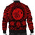 Hawaiian Map Honu Hibiscus Tropic Red Polynesian Bomber Jacket - AH - Polynesian Pride