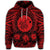 Hawaiian Map Honu Hibiscus Tropic Red Polynesian Hoodie - Polynesian Pride