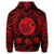 Hawaiian Map Honu Hibiscus Tropic Red Polynesian Hoodie - Polynesian Pride