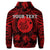 Custom Hawaiian Map Honu Hibiscus Tropic Red Polynesian Hoodie - Polynesian Pride