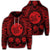 Hawaiian Map Honu Hibiscus Tropic Red Polynesian Hoodie Unisex Art - Polynesian Pride