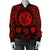 Hawaiian Map Honu Hibiscus Tropic Red Polynesian Bomber Jacket - AH - Polynesian Pride