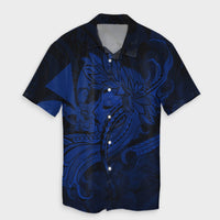 Hawaiian Map Hula Girl Hibiscus Kanaka Polynesian Hawaiian Shirt - Blue - AH Unisex Black - Polynesian Pride