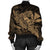 Hawaiian Map Hula Girl Hibiscus Kanaka Polynesian Bomber Jacket - Gold - AH - Polynesian Pride