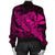 Hawaiian Map Hula Girl Hibiscus Kanaka Polynesian Bomber Jacket - Pink - AH - Polynesian Pride