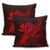 Hawaiian Map Hula Girl Hibiscus Kanaka Polynesian Pillow Covers - Red - AH - Polynesian Pride