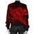 Hawaiian Map Hula Girl Hibiscus Kanaka Polynesian Bomber Jacket - Red - AH - Polynesian Pride