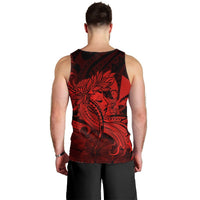 Hawaiian Map Hula Girl Hibiscus Kanaka Polynesian Tank Top - Red - AH - Polynesian Pride