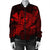 Hawaiian Map Hula Girl Hibiscus Kanaka Polynesian Bomber Jacket - Red - AH - Polynesian Pride