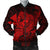 Hawaiian Map Hula Girl Hibiscus Kanaka Polynesian Bomber Jacket - Red - AH Black Unisex - Polynesian Pride