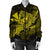 Hawaiian Map Hula Girl Hibiscus Kanaka Polynesian Bomber Jacket - Yellow - AH - Polynesian Pride