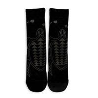 Hawaiian Map Kakau Turtle Polynesian Crew Socks - Gray - AH - Polynesian Pride