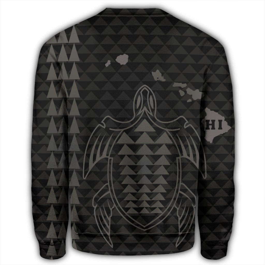 Hawaiian Map Kakau Turtle Polynesian Sweatshirt - Gray - AH - Polynesian Pride